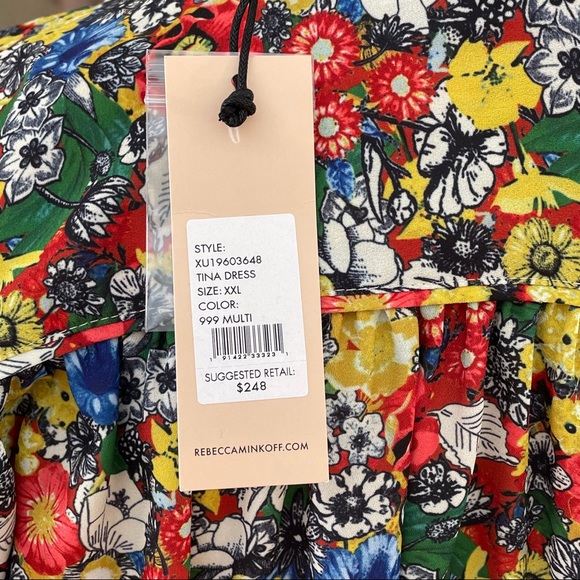 Rebecca Minkoff Tina Tie Waist Floral Midi Dress - Picture 8 of 14